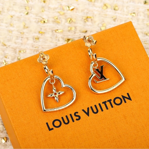 Louis Vuitton Gold and Silver Heart Earrings - Picture 2 of 7